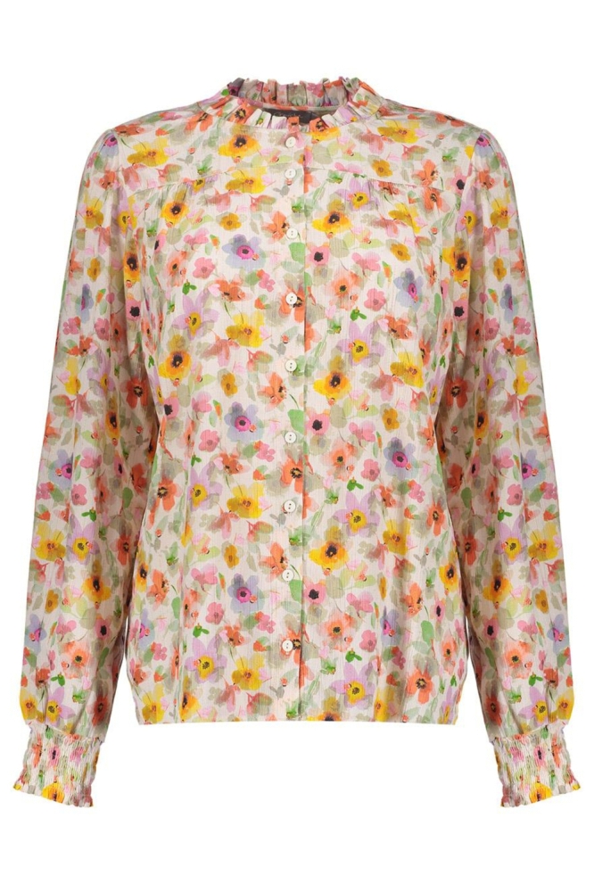 BLOUSE MET MADELIEFJES 53256 20 Off-white/Coral